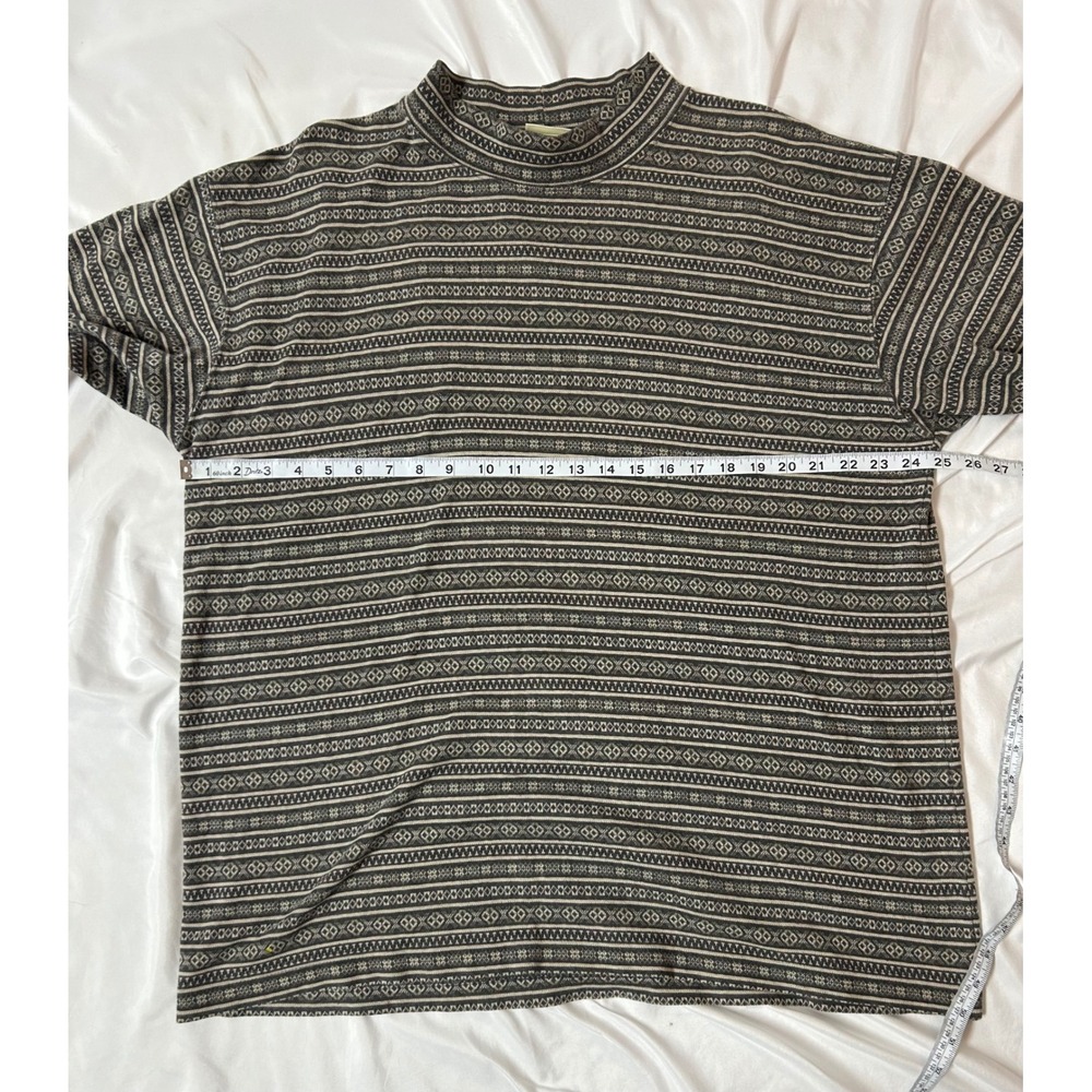 Vintage LL Bean Mens XL Mock Neck Fleece Sweater Fair Isle Nordic Cotton Ski USA - Picture 13 of 14